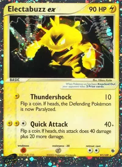 Electabuzz ex 97/109 Ruby & Sapphire Pokemon card