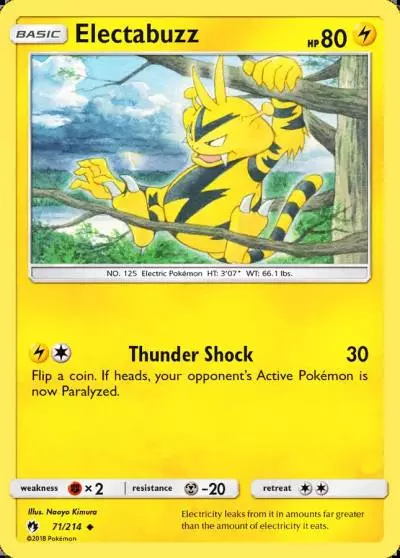 Electabuzz 71/214 Lost Thunder Pokemon card