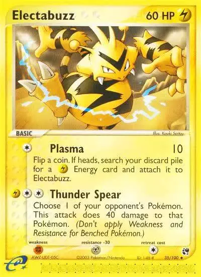 Electabuzz 35/100 Sandstorm Pokemon card