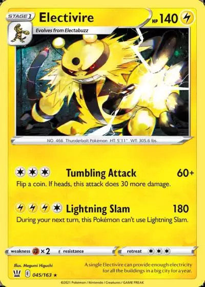 Electivire 45/163 Battle Styles Pokemon card