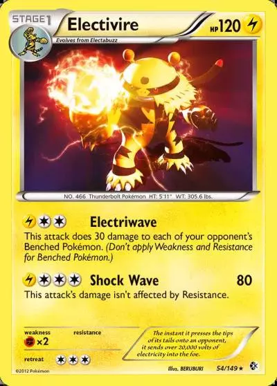 Electivire 54/149 Boundaries Crossed Pokemon card