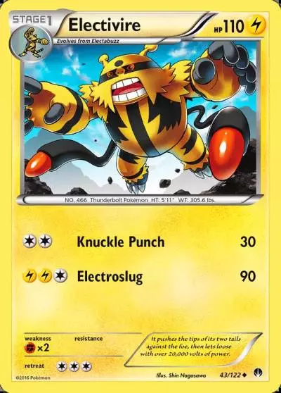 Electivire 43/122 BREAKpoint Pokemon card