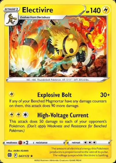 Electivire 47/172 Brilliant Stars Pokemon card