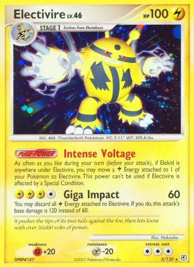 Electivire 3/130 Diamond & Pearl Pokemon card