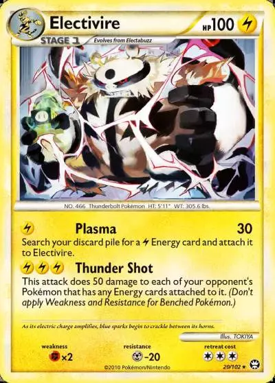 Electivire 20/102 HS—Triumphant Pokemon card