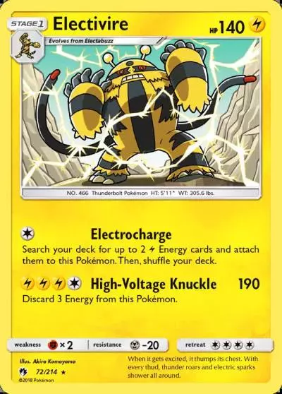 Electivire 72/214 Lost Thunder Pokemon card