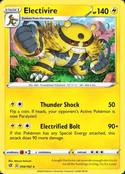 Electivire 59/192 Rebel Clash Pokemon card