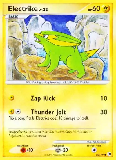 Electrike 62/99 Arceus Pokemon card