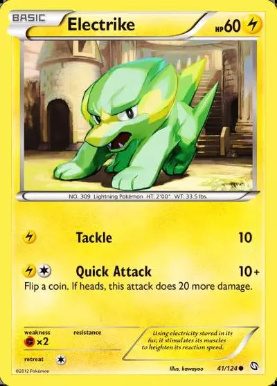 Electrike 41/124 Dragons Exalted Pokemon card