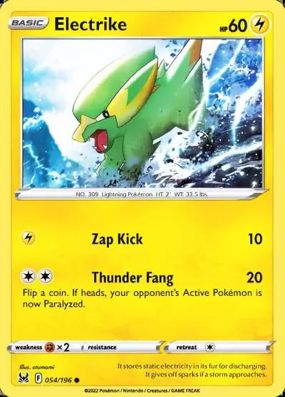 Electrike 54/196 Lost Origin Pokemon card