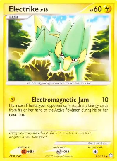 Electrike 81/123 Mysterious Treasures Pokemon card