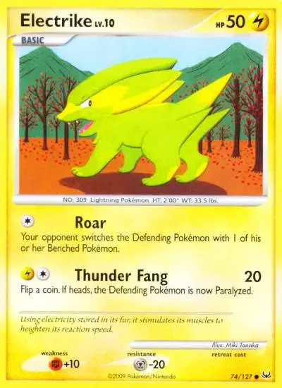 Electrike 74/127 Platinum Pokemon card