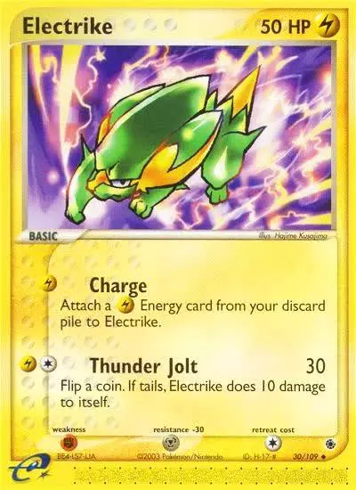 Electrike 30/109 Ruby & Sapphire Pokemon card