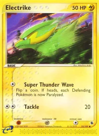 Electrike 53/109 Ruby & Sapphire Pokemon card