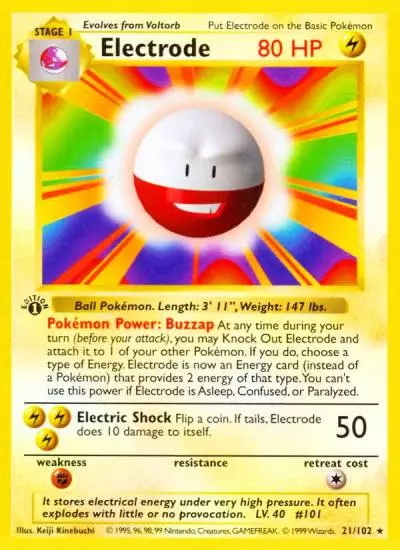 Electrode 21/102 Base Pokemon card