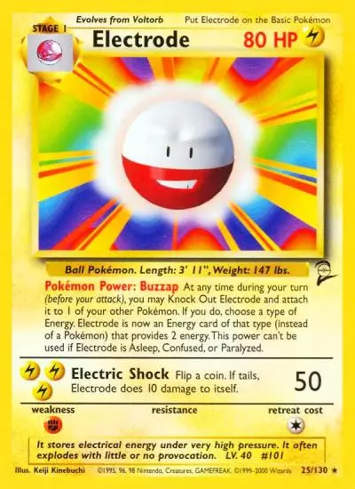 Electrode 25/130 Base Set 2 Pokemon card
