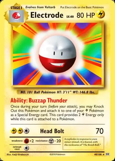 Electrode 40/108 Evolutions Pokemon card