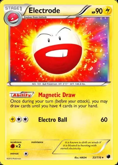 Electrode 33/116 Plasma Freeze Pokemon card