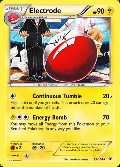 Electrode 22/108 Roaring Skies Pokemon card