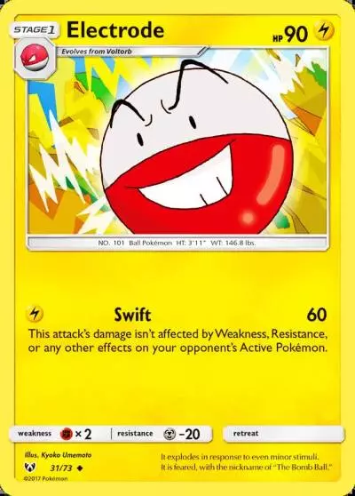 Electrode 31/73 Shining Legends Pokemon card