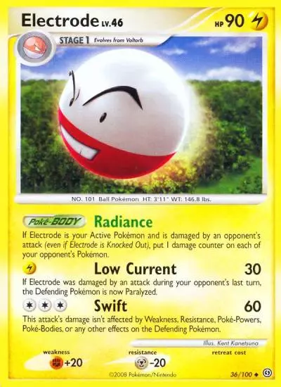 Electrode 36/100 Stormfront Pokemon card