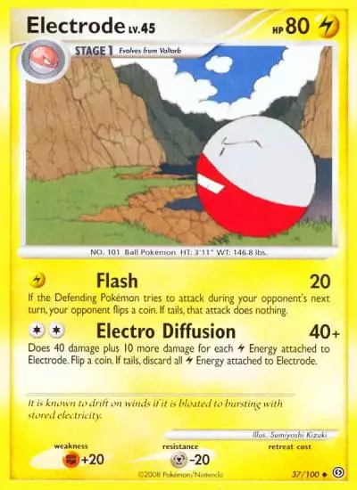 Electrode 37/100 Stormfront Pokemon card