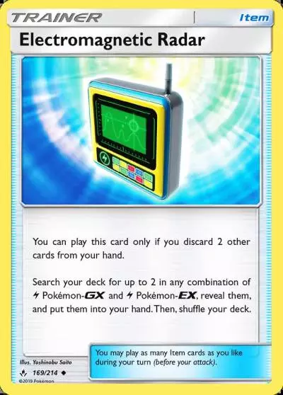 Electromagnetic Radar 169/214 Unbroken Bonds Pokemon card