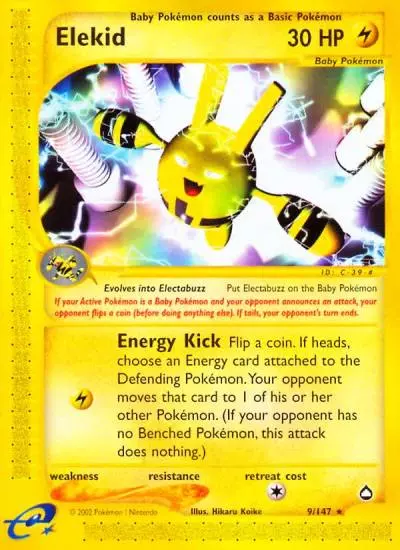 Elekid 9/147 Aquapolis Pokemon card