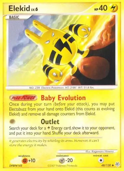 Elekid 48/130 Diamond & Pearl Pokemon card