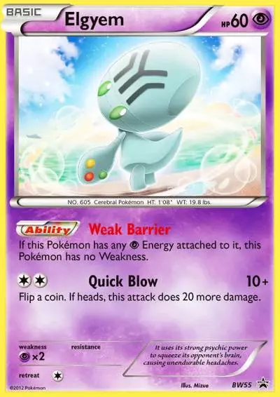 Elgyem BW55/101 BW Black Star Promos Pokemon card