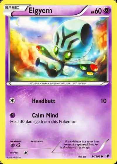 Elgyem 54/101 Noble Victories Pokemon card