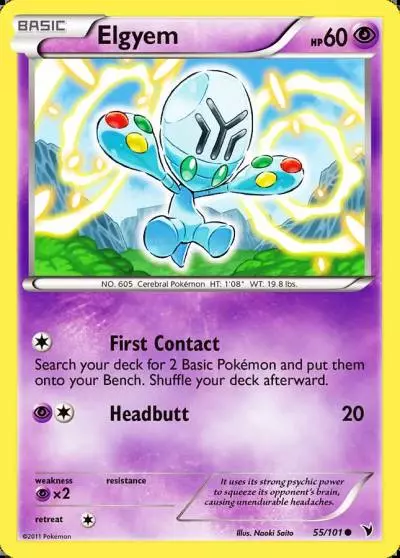 Elgyem 55/101 Noble Victories Pokemon card