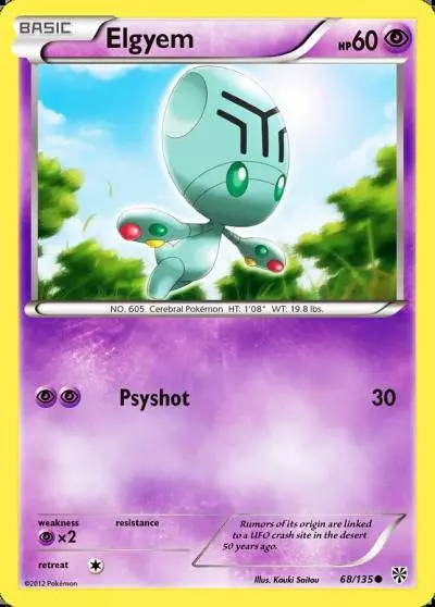 Elgyem 68/135 Plasma Storm Pokemon card