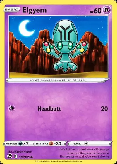 Elgyem 79/195 Silver Tempest Pokemon card