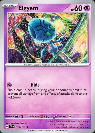 Elgyem 73/162 Temporal Forces Pokemon card