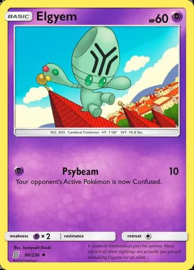 Elgyem 90/236 Unified Minds Pokemon card