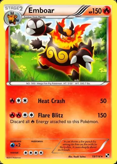 Emboar 19/114 Black & White Pokemon card