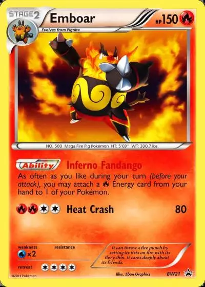 Emboar BW21/101 BW Black Star Promos Pokemon card