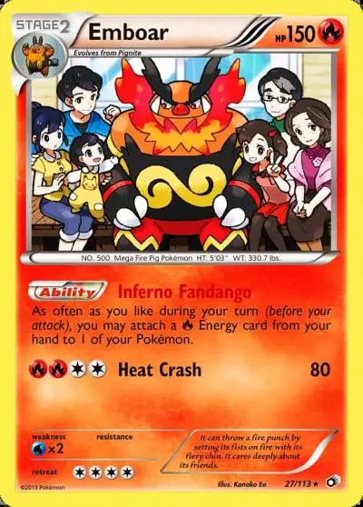 Emboar 27/113 Legendary Treasures Pokemon card