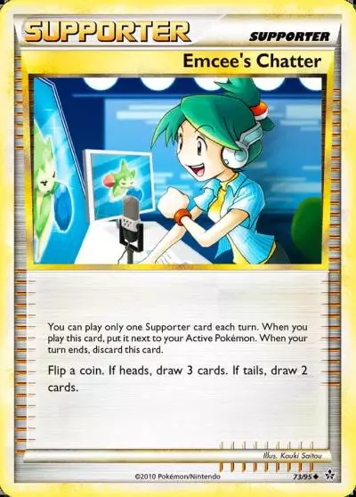 Emcee's Chatter 73/95 HS—Unleashed Pokemon card