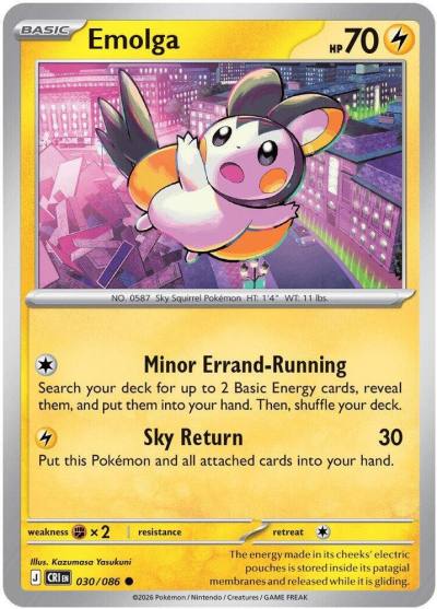 Emolga 30/86 Chaos Rising Pokemon card
