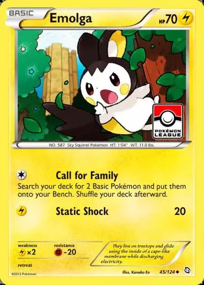 Emolga 45/124 Dragons Exalted Pokemon card