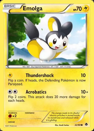Emolga 32/98 Emerging Powers Pokemon card
