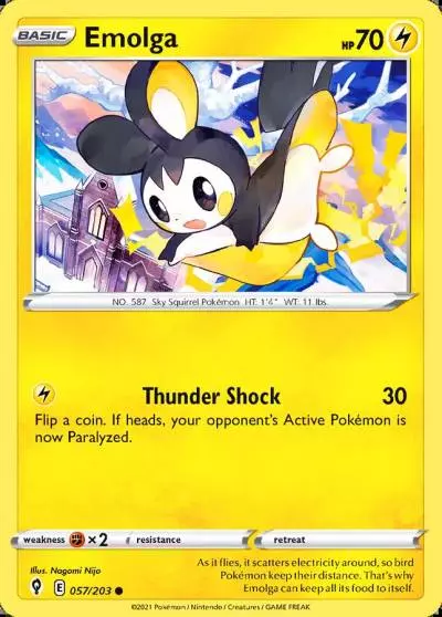Emolga 57/203 Evolving Skies Pokemon card