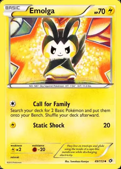 Emolga 49/113 Legendary Treasures Pokemon card