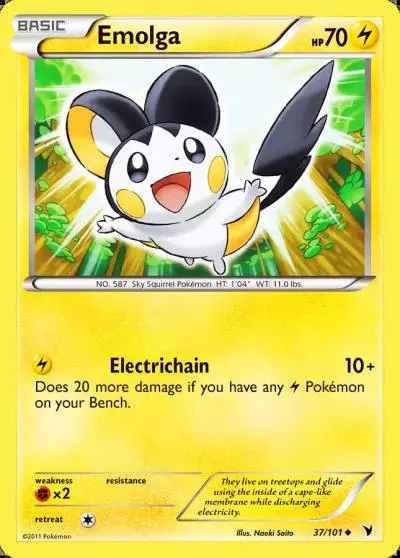 Emolga 37/101 Noble Victories Pokemon card