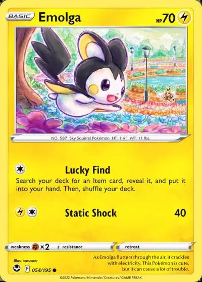 Emolga 54/195 Silver Tempest Pokemon card