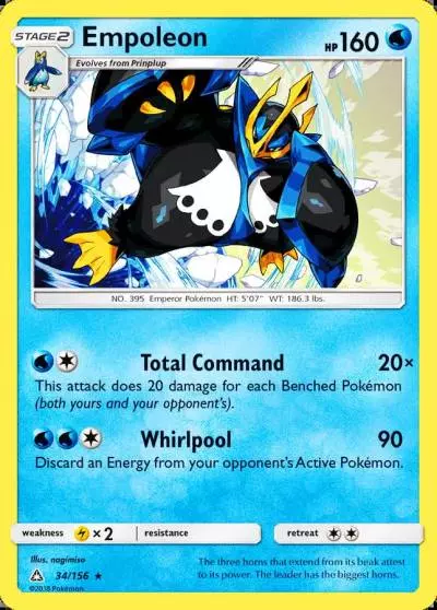 Empoleon 34/156 Ultra Prism Pokemon card