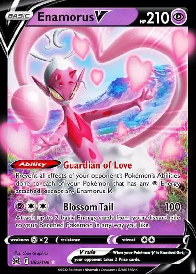 Enamorus V 82/196 Lost Origin Pokemon card