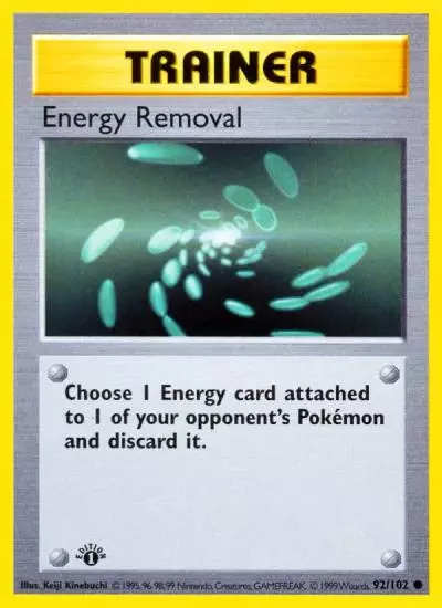 Energy Removal 92/102 Base Pokemon card